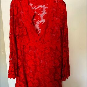 Red lace top